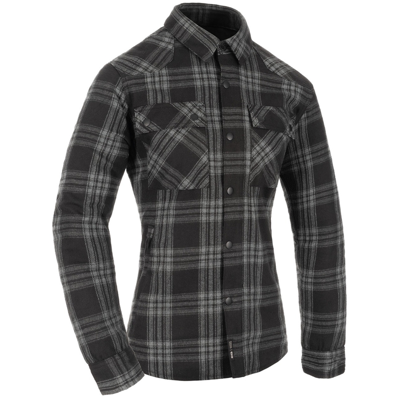 Damen-Motorradshirt Oxford Kickback 3.0, grau