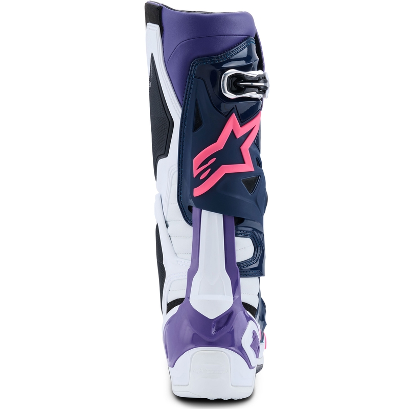 Alpinestars Tech 10 Motorradstiefel weiß-lila-blau-fluo pink