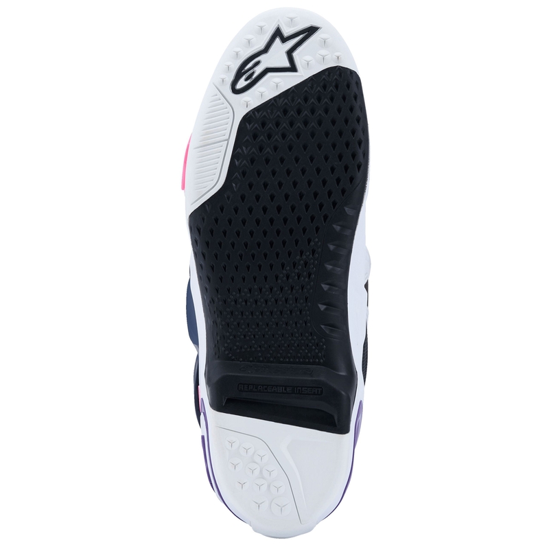 Alpinestars Tech 10 Motorradstiefel weiß-lila-blau-fluo pink