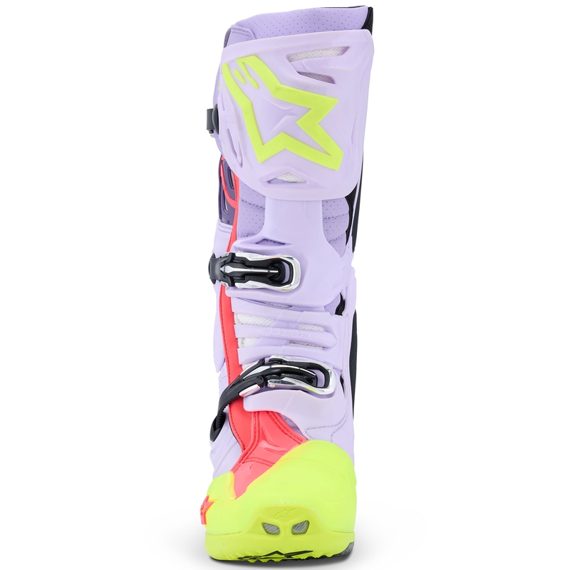 Motorradstiefel Alpinestars Tech 10 Supervented Lila-Fluo Gelb-Pink