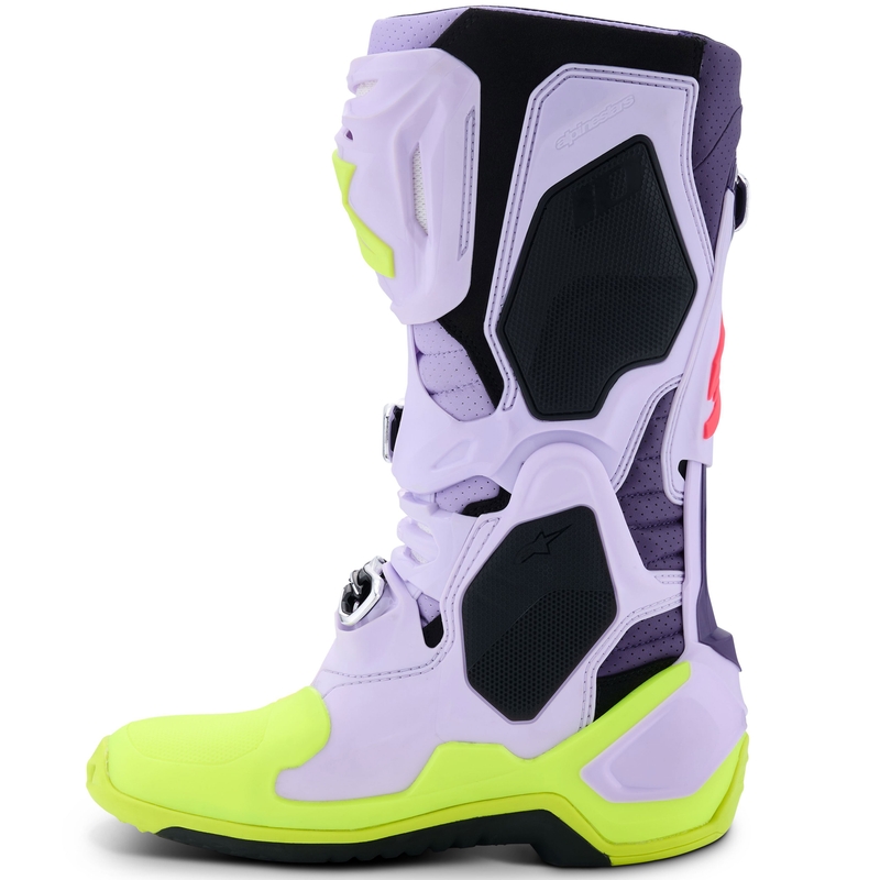 Motorradstiefel Alpinestars Tech 10 Supervented Lila-Fluo Gelb-Pink