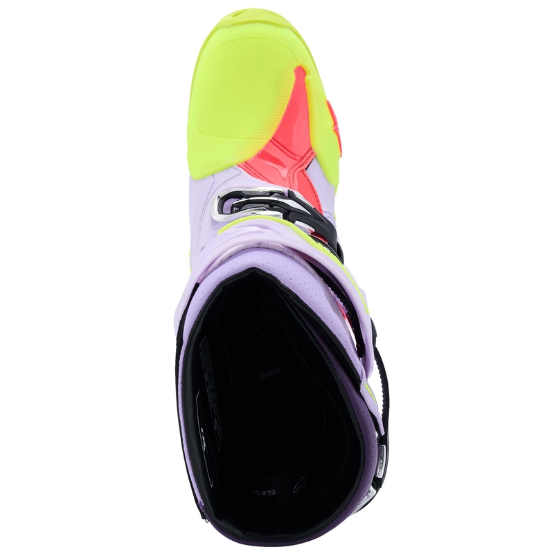 Motorradstiefel Alpinestars Tech 10 Supervented Lila-Fluo Gelb-Pink