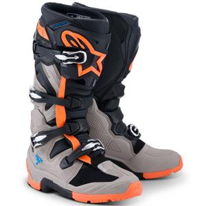 Motorradstiefel Alpinestars Tech 7 Enduro Schwarz-Dunkelgrau-Neonorange