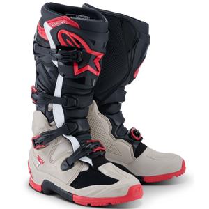 Motorradstiefel Alpinestars Tech 7 Enduro Schwarz-Hellgrau-Rot