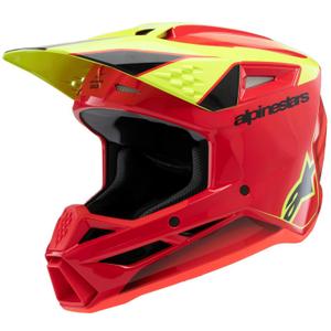 Alpinestars S-M3 Fray Motocrosshelm rot-fluo gelb-schwarz