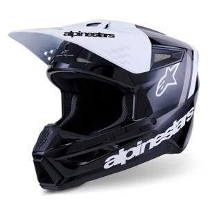 Alpinestars S-M3 Radium Motocrosshelm schwarz-weiß-grau