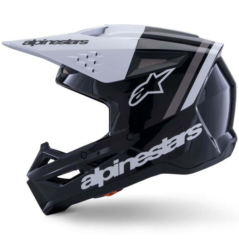 Alpinestars S-M3 Radium Motocrosshelm schwarz-weiß-grau