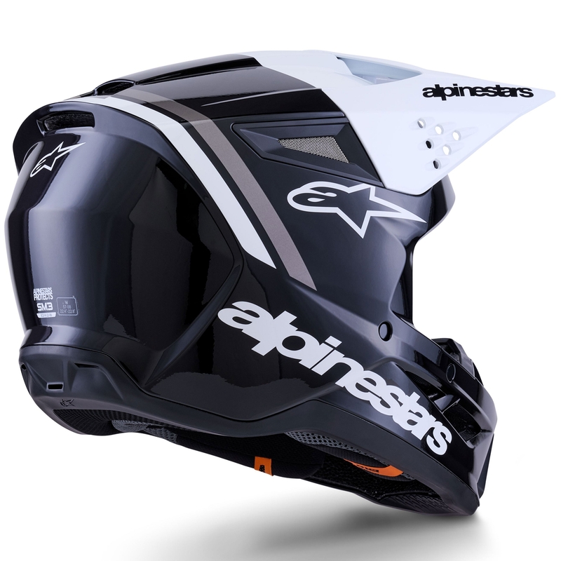 Alpinestars S-M3 Radium Motocrosshelm schwarz-weiß-grau