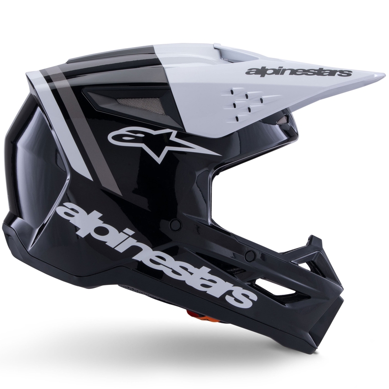 Alpinestars S-M3 Radium Motocrosshelm schwarz-weiß-grau
