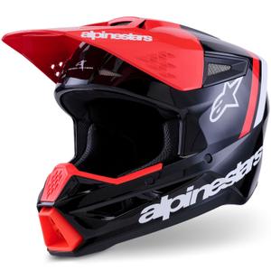 Alpinestars S-M3 Radium Motocrosshelm schwarz-fluo rot-weiß