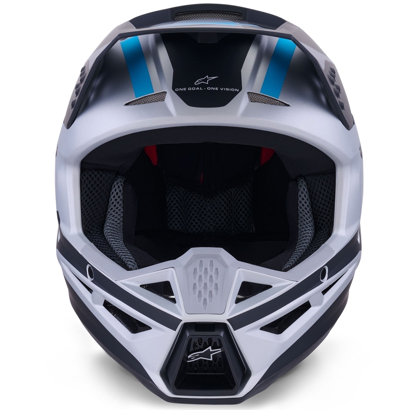 Alpinestars S-M3 Heat Motocrosshelm silber-blau-schwarz matt