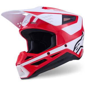 Alpinestars S-M3 Heat Motocrosshelm rot-weiß-schwarz