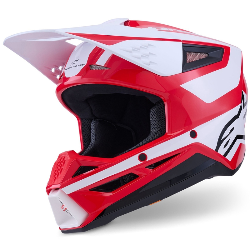 Alpinestars S-M3 Heat Motocrosshelm rot-weiß-schwarz