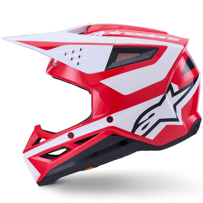 Alpinestars S-M3 Heat Motocrosshelm rot-weiß-schwarz