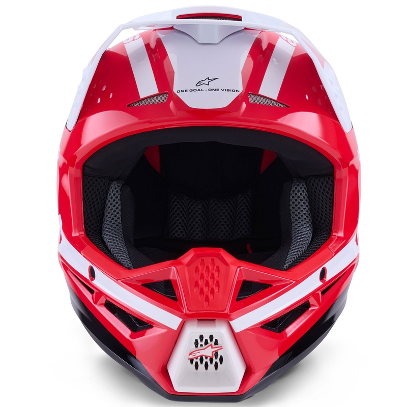 Alpinestars S-M3 Heat Motocrosshelm rot-weiß-schwarz