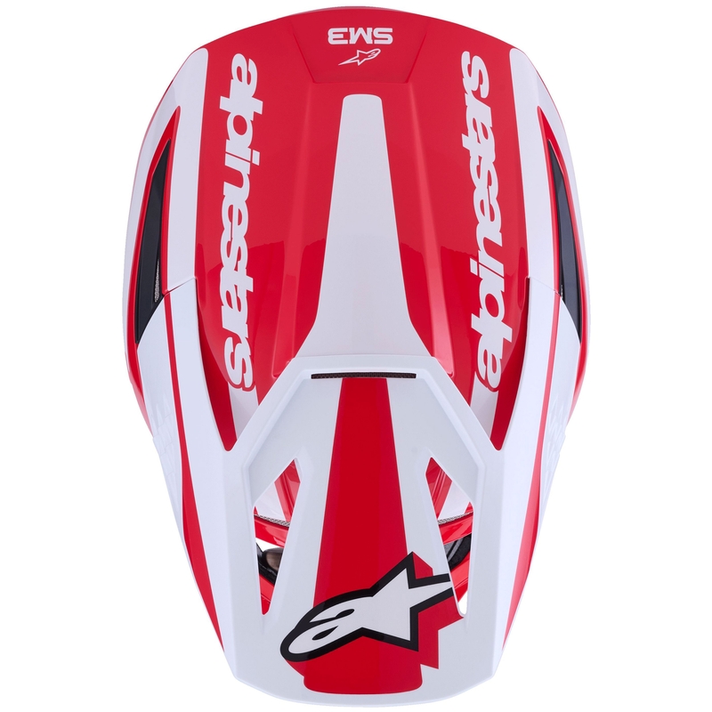 Alpinestars S-M3 Heat Motocrosshelm rot-weiß-schwarz