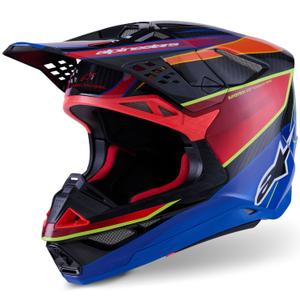Alpinestars Supertech S-M10 Era Motocrosshelm blau-rot-fluogelb