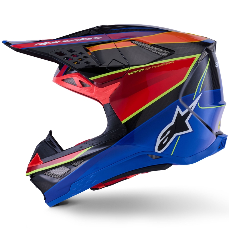 Alpinestars Supertech S-M10 Era Motocrosshelm blau-rot-fluogelb