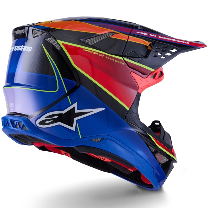 Alpinestars Supertech S-M10 Era Motocrosshelm blau-rot-fluogelb
