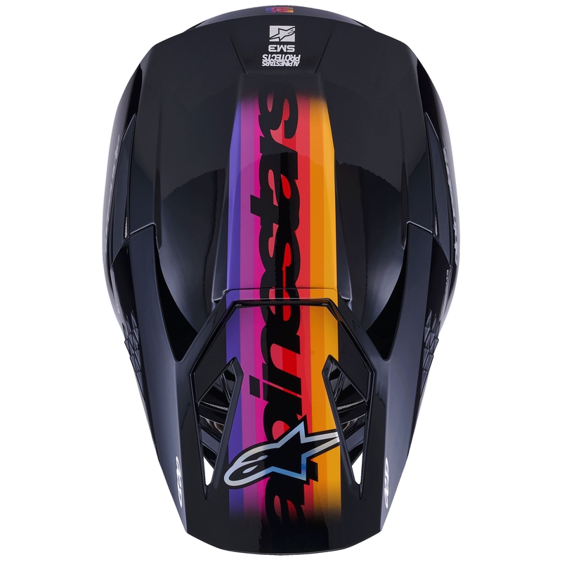 Alpinestars S-M3 Force Motocrosshelm Schwarz-Gelb-Rot-Weiß