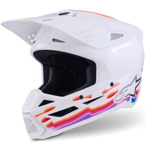Alpinestars S-M3 Force Motocrosshelm weiß-gelb-pink-lila