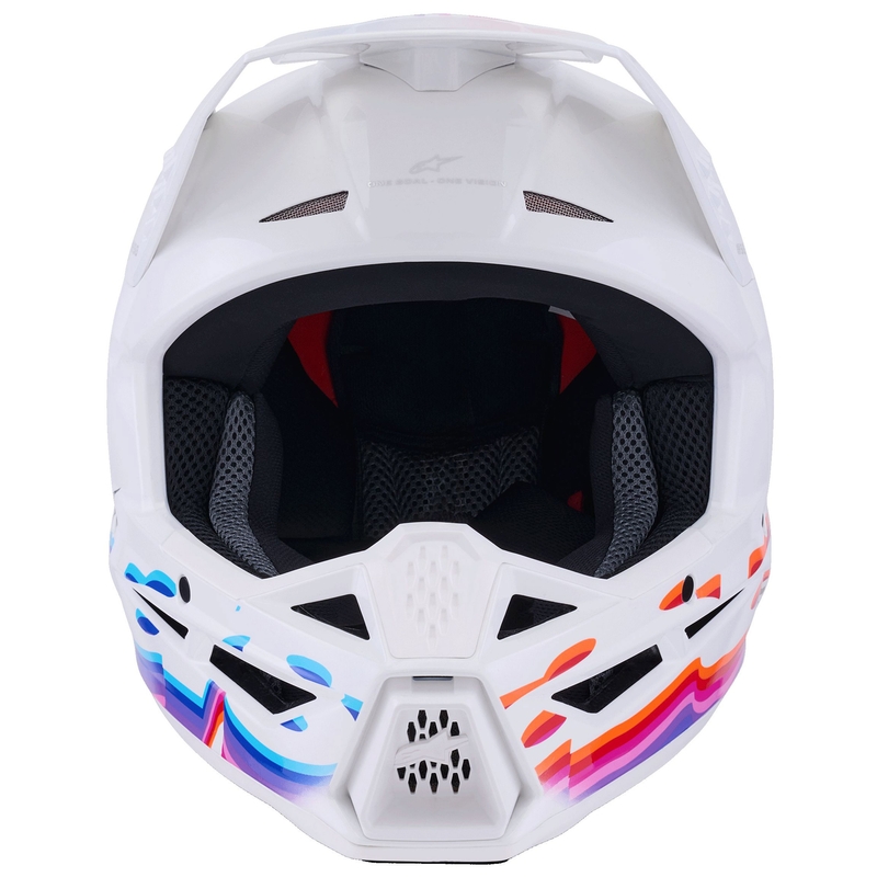 Alpinestars S-M3 Force Motocrosshelm weiß-gelb-pink-lila