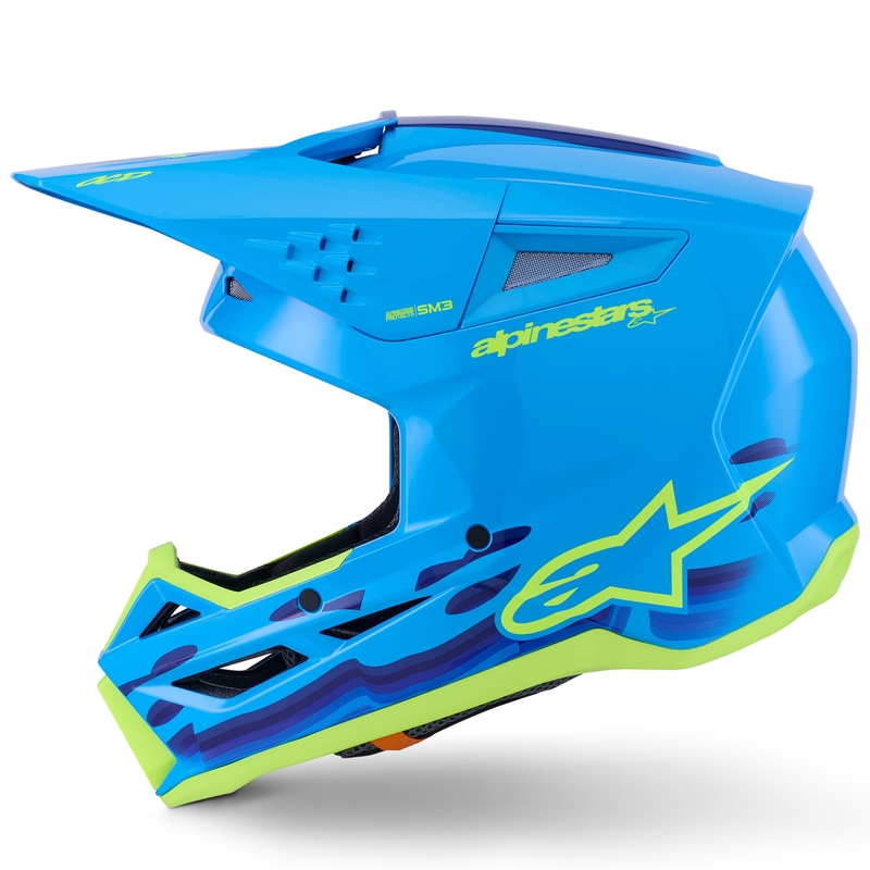 Alpinestars S-M3 Force Motocrosshelm blau-fluo gelb