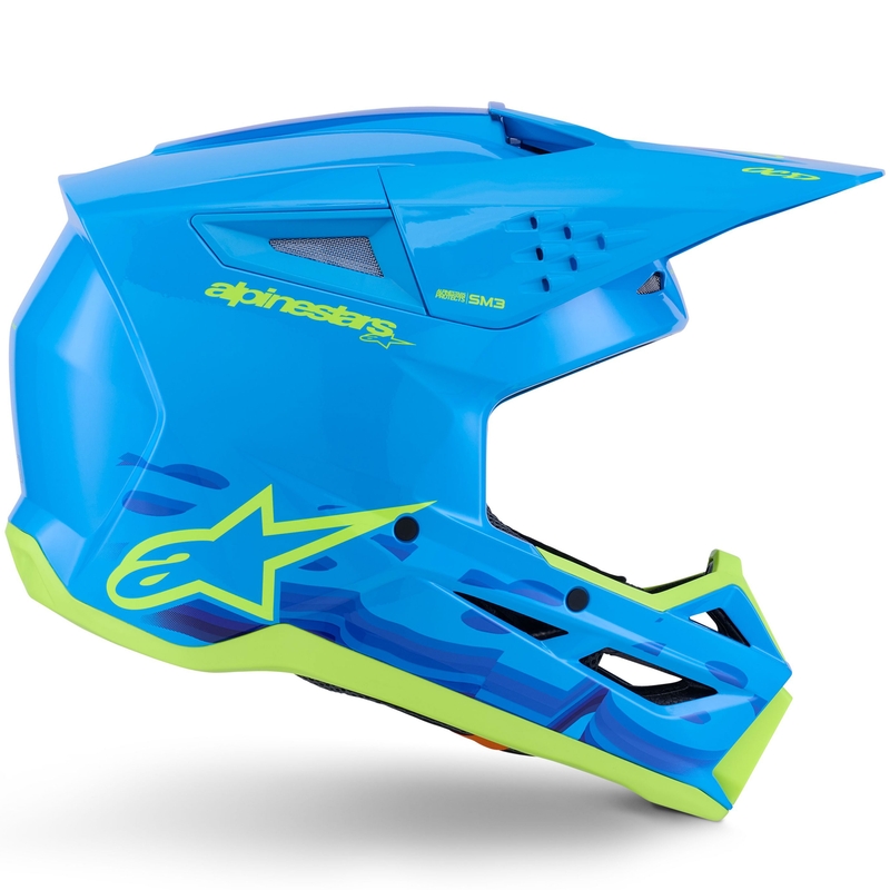 Alpinestars S-M3 Force Motocrosshelm blau-fluo gelb