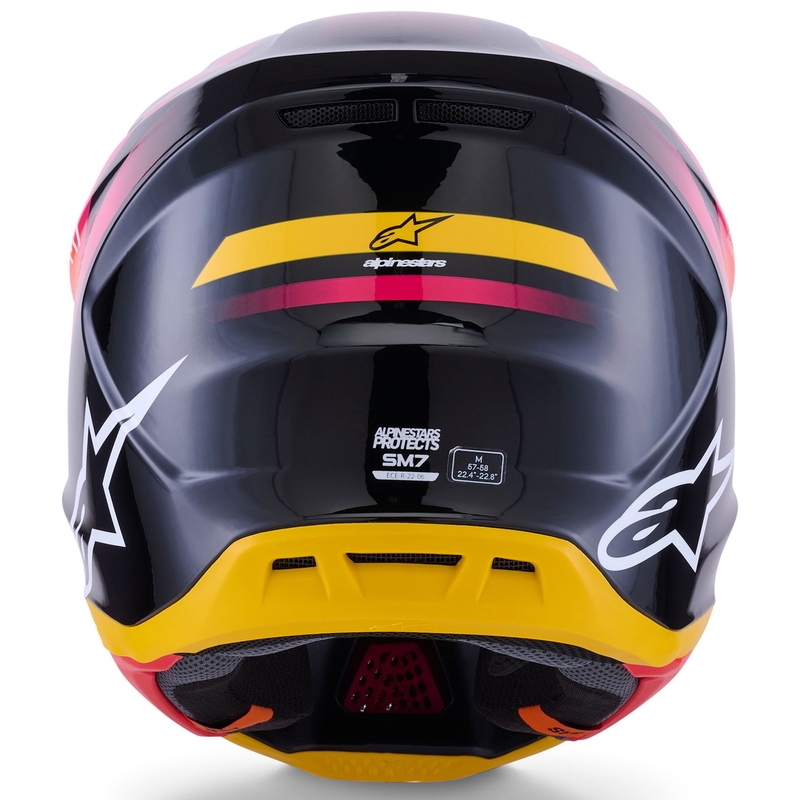 Alpinestars SM7 Rise Motocrosshelm Schwarz-Gelb-Fluo Pink