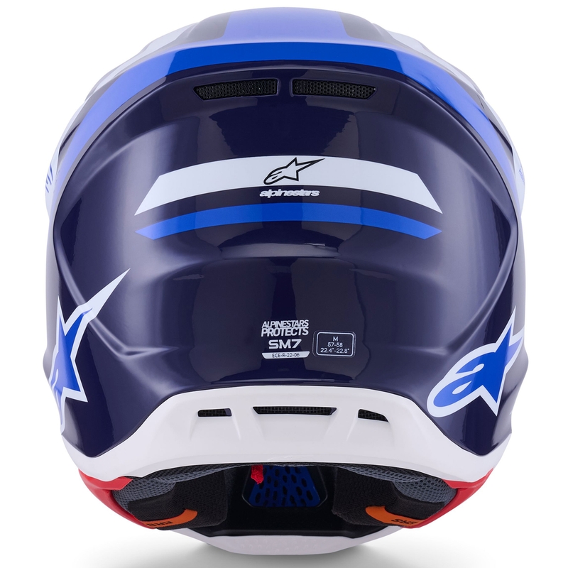Alpinestars SM7 Rise Motocrosshelm blau-weiß