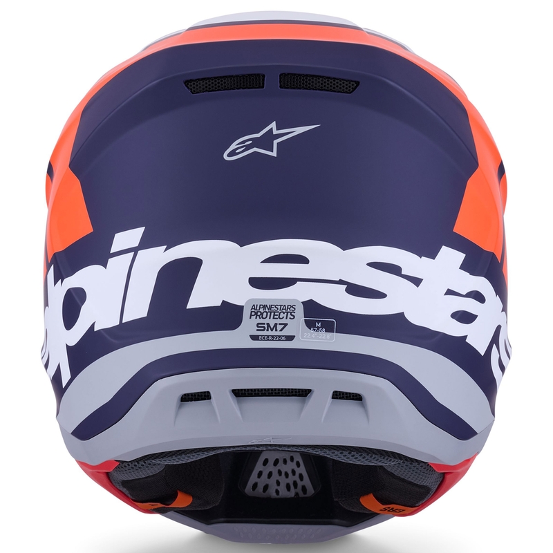 Alpinestars SM7 Core Motocrosshelm matt orange-blau-weiß