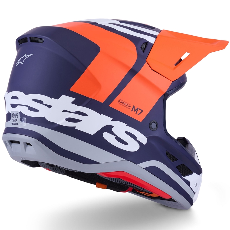 Alpinestars SM7 Core Motocrosshelm matt orange-blau-weiß