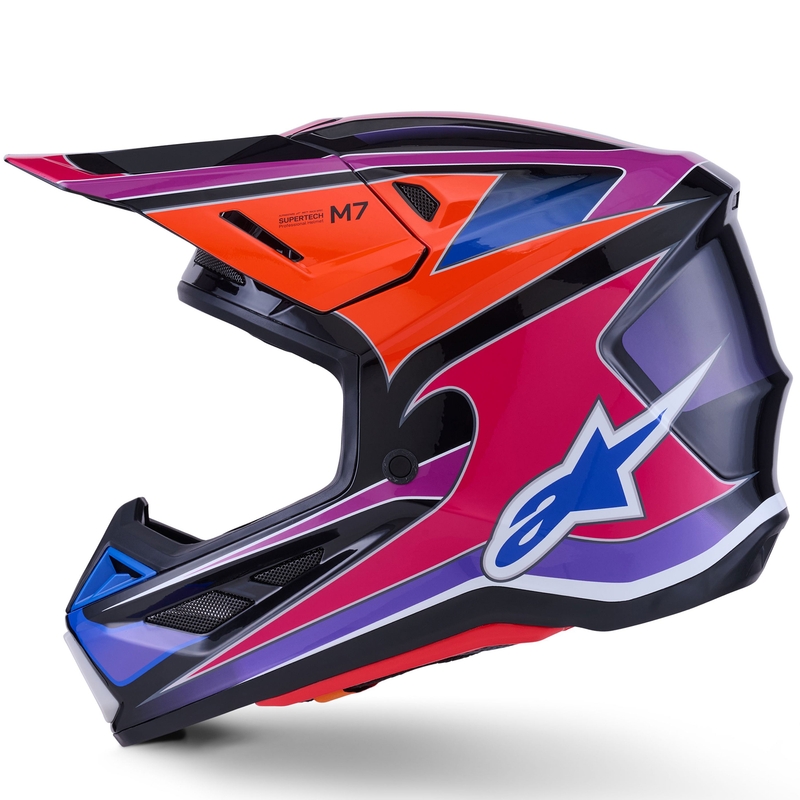 Alpinestars SM7 Fuse Motocrosshelm blau-lila-pink