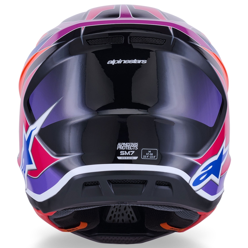 Alpinestars SM7 Fuse Motocrosshelm blau-lila-pink