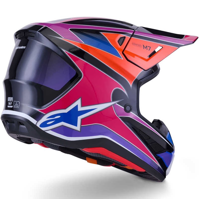 Alpinestars SM7 Fuse Motocrosshelm blau-lila-pink