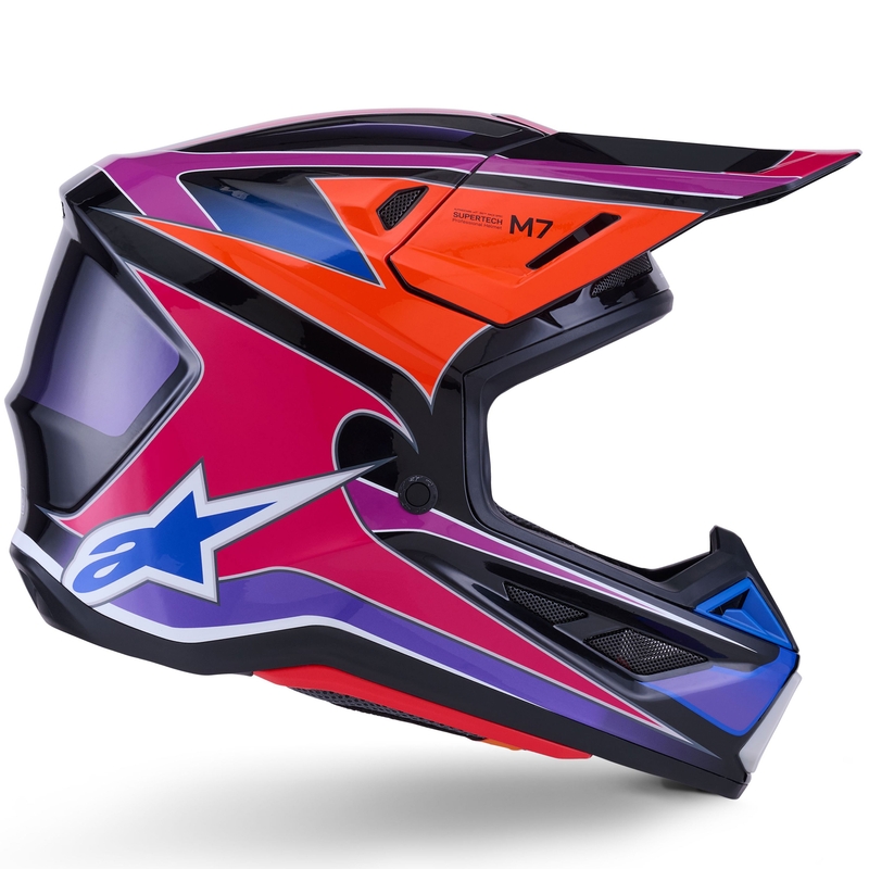 Alpinestars SM7 Fuse Motocrosshelm blau-lila-pink