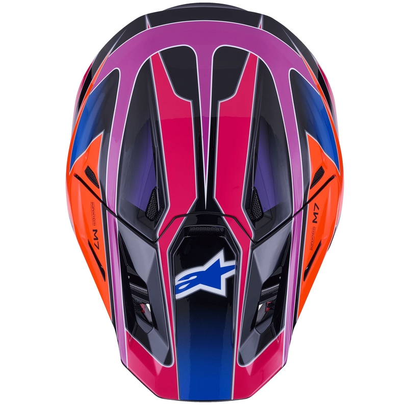 Alpinestars SM7 Fuse Motocrosshelm blau-lila-pink