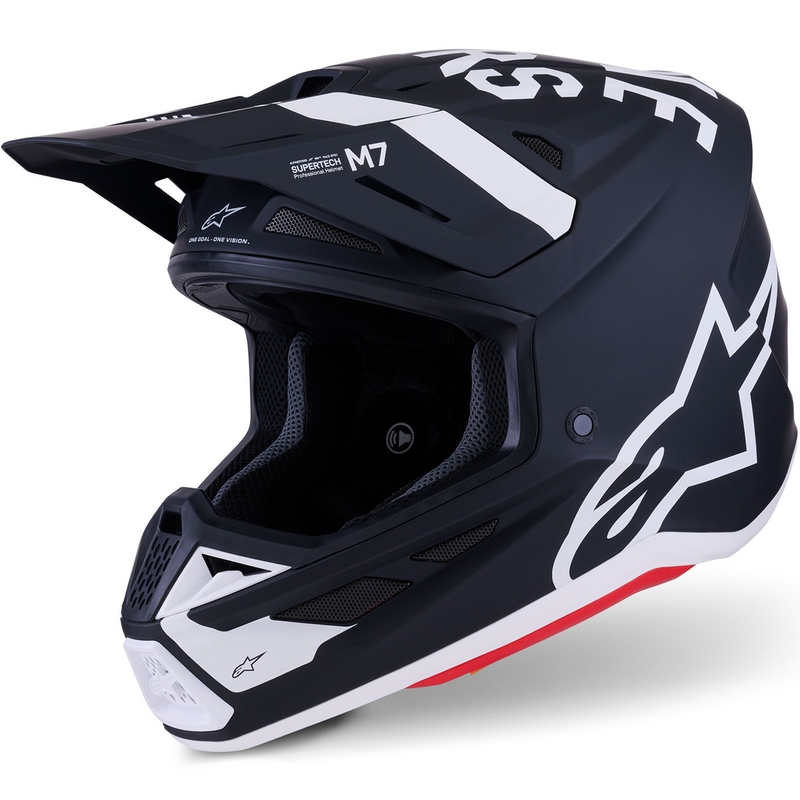 Alpinestars SM7 Dasher Motocrosshelm matt schwarz-weiß