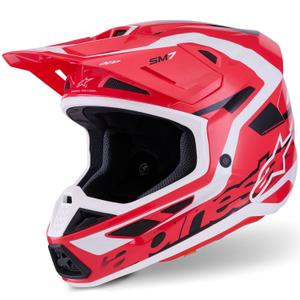 Alpinestars SM7 Deed Motocrosshelm rot-schwarz-weiß