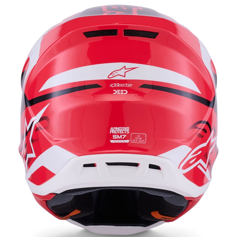 Alpinestars SM7 Deed Motocrosshelm rot-schwarz-weiß