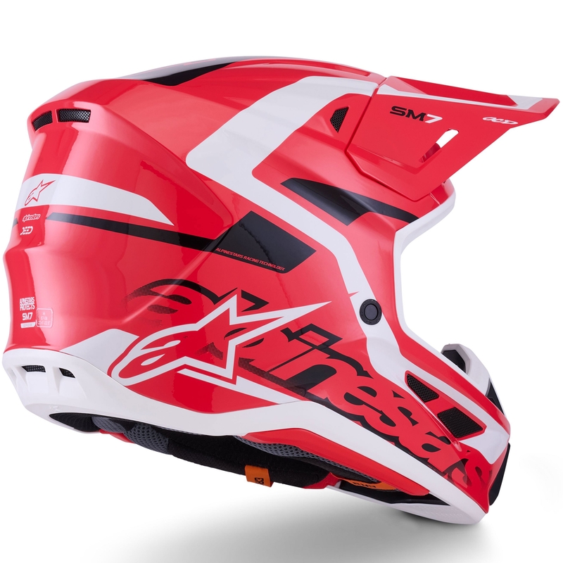 Alpinestars SM7 Deed Motocrosshelm rot-schwarz-weiß