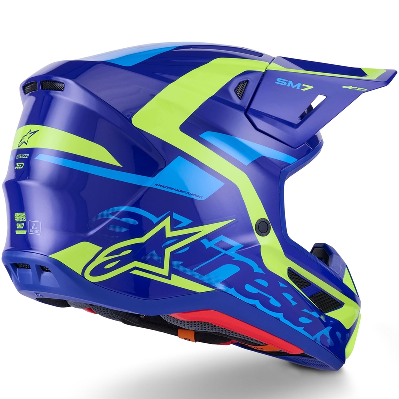 Alpinestars SM7 Deed Motocrosshelm blau-fluo gelb