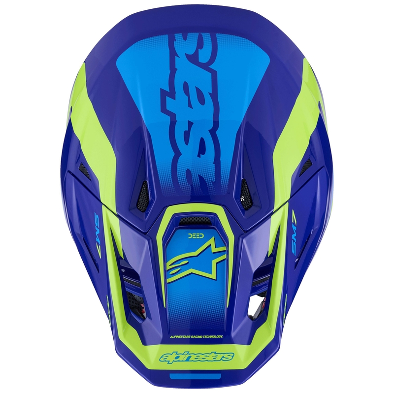 Alpinestars SM7 Deed Motocrosshelm blau-fluo gelb