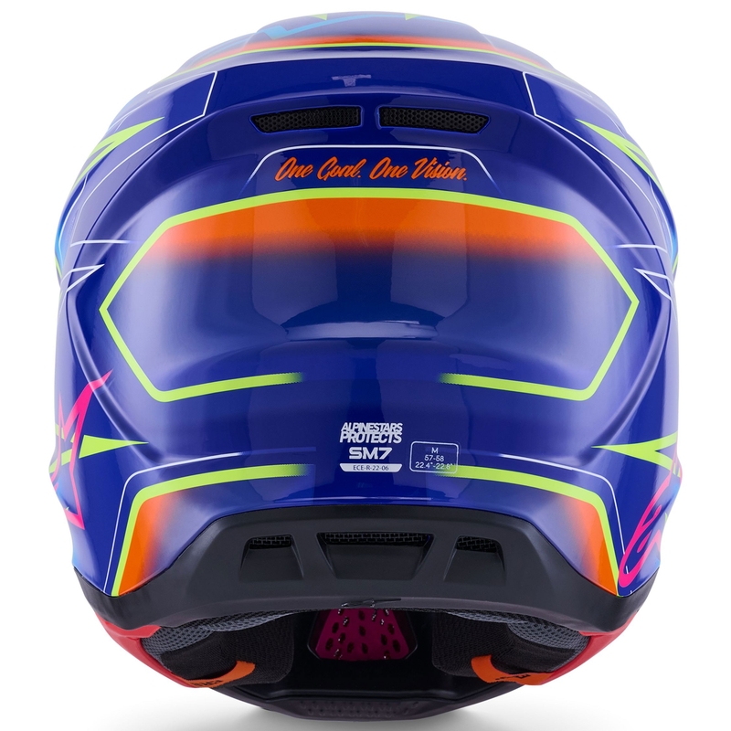 Alpinestars SM7 Cast Motocrosshelm blau-pink-fluo gelb
