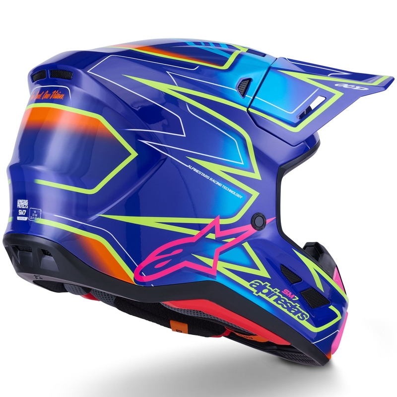 Alpinestars SM7 Cast Motocrosshelm blau-pink-fluo gelb