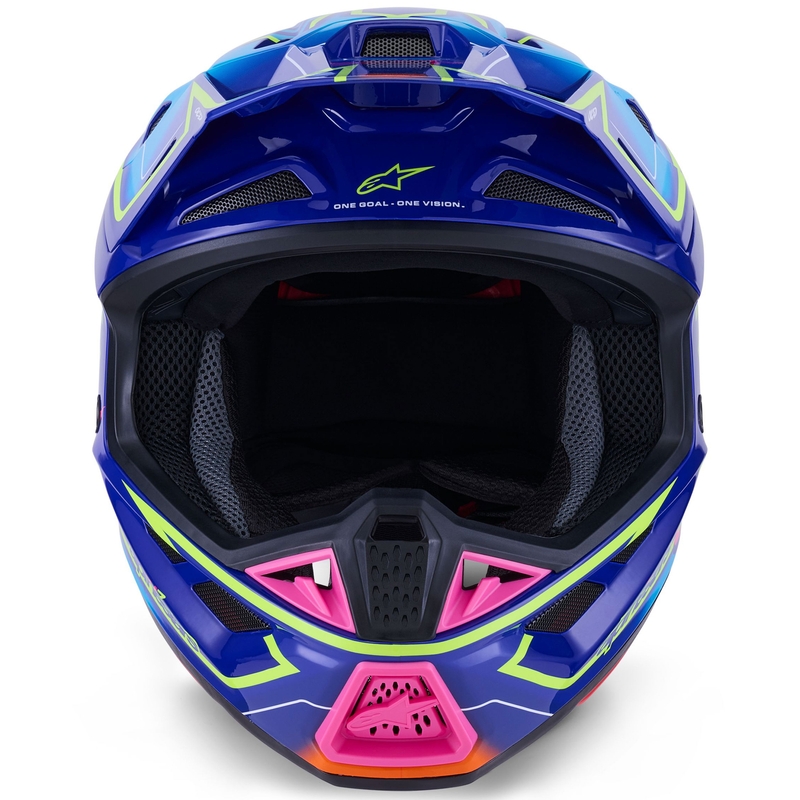 Alpinestars SM7 Cast Motocrosshelm blau-pink-fluo gelb
