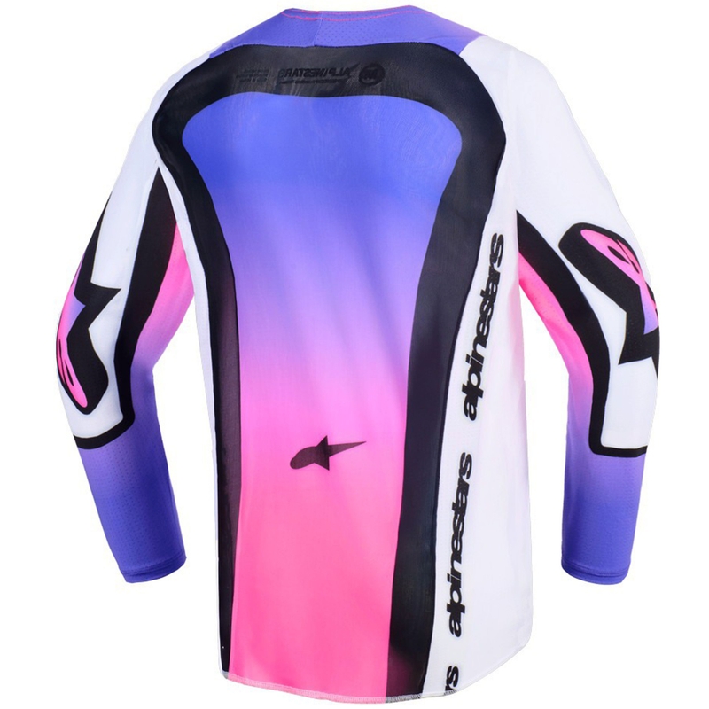 Alpinestars Supertech Vista Youth Kinder Motocross Jersey Weiß-Lila-Schwarz