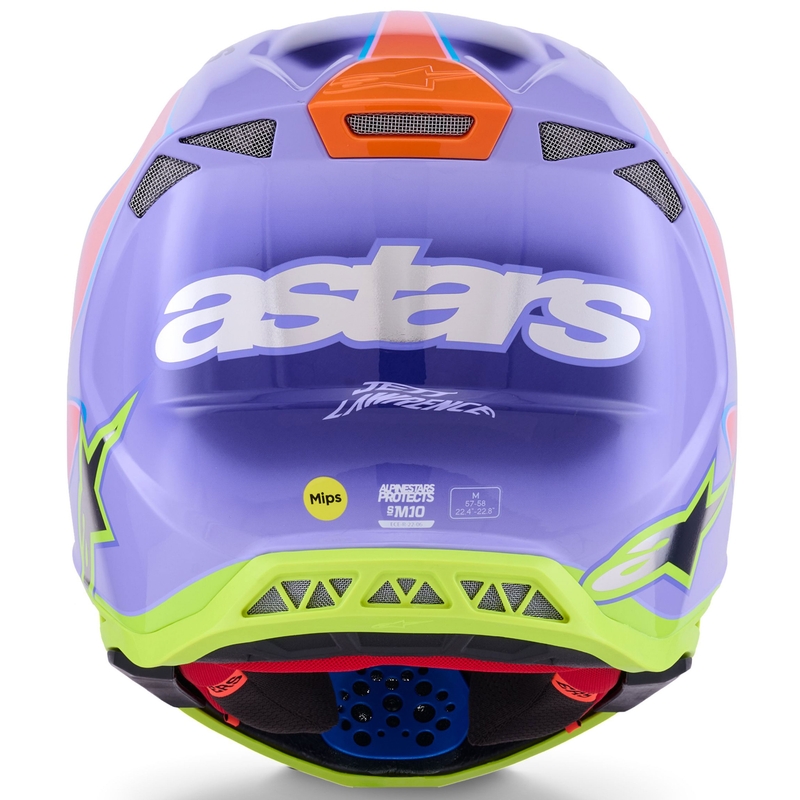 Alpinestars S-M10 JETT LAWRENCE R01 Motocrosshelm lila-fluo pink-fluo gelb