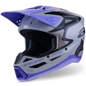 Alpinestars S-M3 JETT LAWRENCE Edition Kinder-Motocrosshelm grau-lila-schwarz