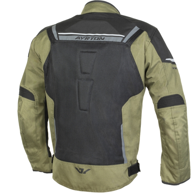 Motorradjacke Ayrton Bullet II Flow dunkelgrün-grau-schwarz